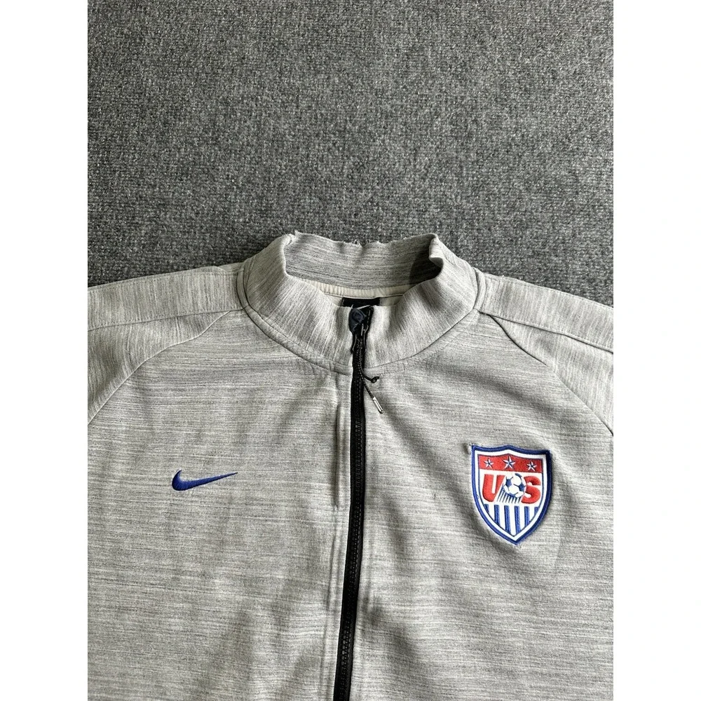 Mens Nike 2015-16 USA Soccer Full Zip Gray Track Jacket, Size 2XL